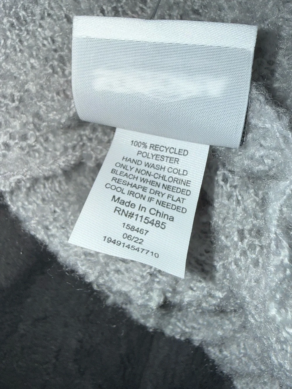 Sonoma Gray and White Plush Scarf Wrap